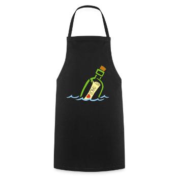 A bottle in the sea - Cooking Apron - black - Front - AI Model Male 185 dark (185cm)