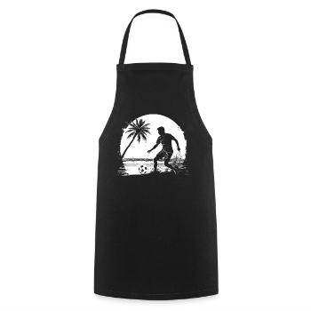 Dessin de garçon de football - Tablier de cuisine - noir - Devant - AI Model Male 185 dark (185cm)