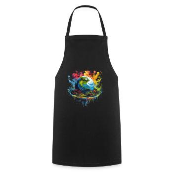 Respektier Muttererde Unseren Planeten Natur - Kochschürze - Schwarz - Vorne - AI Model Male 185 dark (185cm)