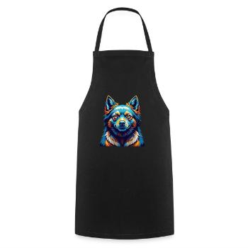 Schipperke Race Chien Coloré Dessin Animé Kawaii - Tablier de cuisine - noir - Devant - AI Model Male 185 dark (185cm)