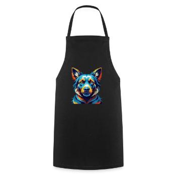 Tosa Hunderasse Buntes Aquarell Cartoon Kawaii - Kochschürze - Schwarz - Vorne - AI Model Male 185 dark (185cm)