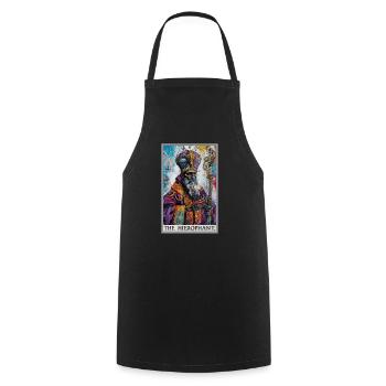 Tarotkarte The Hierophant Der Hierophant - Kochschürze - Schwarz - Vorne - AI Model Male 185 dark (185cm)