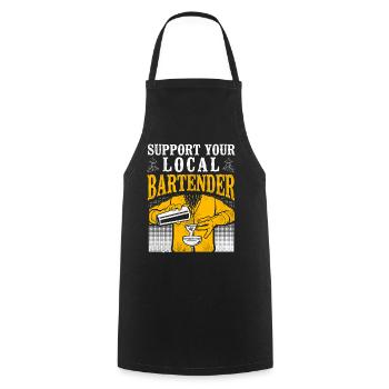 Bartender Mixologue Soutenir votre - Tablier de cuisine - noir - Devant - AI Model Male 185 dark (185cm)