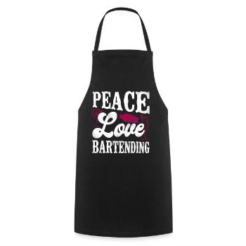 Bartender Mixologist Girl Peace - Kochschürze - Schwarz - Vorne - AI Model Male 185 dark (185cm)