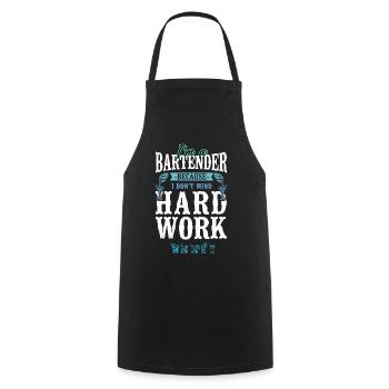 Barman Mixologue Je suis A - Tablier de cuisine - noir - Devant - AI Model Male 185 dark (185cm)