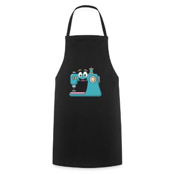Funny Sewing Male sewing machine - Cooking Apron - black - Front - AI Model Male 185 dark (185cm)