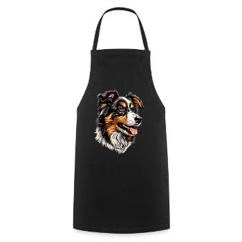 Australian Shepherd Dog Lover Cute Aussie - Cooking Apron - black - Front - AI Model Male 185 dark (185cm)