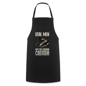 Poisson-chat pêcheur Poisson-chat Pêche au poisson-chat Pêche au poisson-chat - Tablier de cuisine - noir - Devant - AI Model Male 185 dark (185cm)