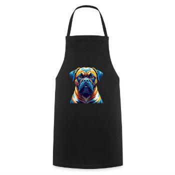 Bullmastiff Chien Race Coloré Dessin animé Kawaii - Tablier de cuisine - noir - Devant - AI Model Male 185 dark (185cm)