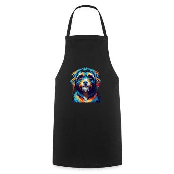 Bolognese Dog Breed Colorful Cartoon Kawaii - Cooking Apron - black - Front - AI Model Male 185 dark (185cm)