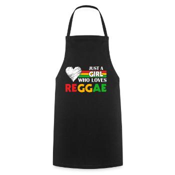 Rastafari Girl, Festival Rasta Jamaika Reggae - Kochschürze - Schwarz - Vorne - AI Model Male 185 dark (185cm)