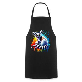 Lémurien - Tablier de cuisine - noir - Devant - AI Model Male 185 dark (185cm)