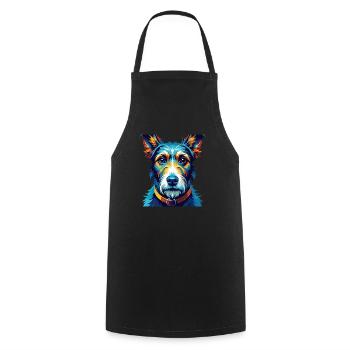 Foxterrier Glatte Hunderasse Karikatur Kawaii - Kochschürze - Schwarz - Vorne - AI Model Male 185 dark (185cm)
