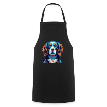 Grand Anglo Français Race de Chien Dessin Animé Kawaii - Tablier de cuisine - noir - Devant - AI Model Male 185 dark (185cm)