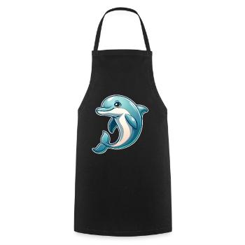Delfin - Kochschürze - Schwarz - Vorne - AI Model Male 185 dark (185cm)