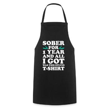 Awareness of Addiction Prevention Addiction - Cooking Apron - black - Front - AI Model Male 185 dark (185cm)