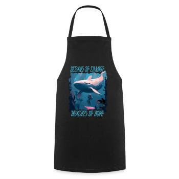 Bathing beach & sea plastic-free against pollution - Cooking Apron - black - Front - AI Model Male 185 dark (185cm)