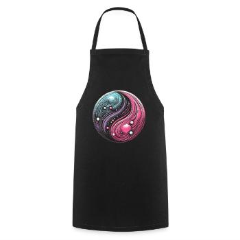 Cosmic Yin Yang: Galactic Balance of the Universe - Cooking Apron - black - Front - AI Model Male 185 dark (185cm)