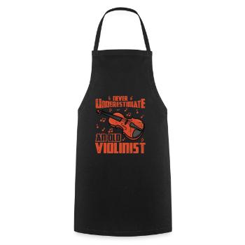 Ne sous-estimez jamais un vieux violoniste - Tablier de cuisine - noir - Devant - AI Model Male 185 dark (185cm)