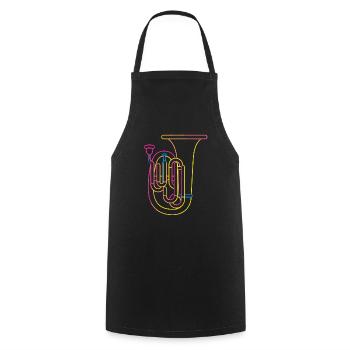 Tuba Drawing Retro - Cooking Apron - black - Front - AI Model Male 185 dark (185cm)