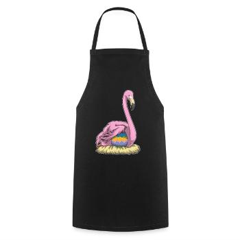 Flamingo Ostern Osterei  - Kochschürze - Schwarz - Vorne - AI Model Male 185 dark (185cm)