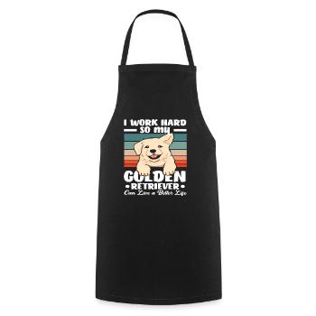 Golden Retriever Hundeliebe Geschenk - Kochschürze - Schwarz - Vorne - AI Model Male 185 dark (185cm)