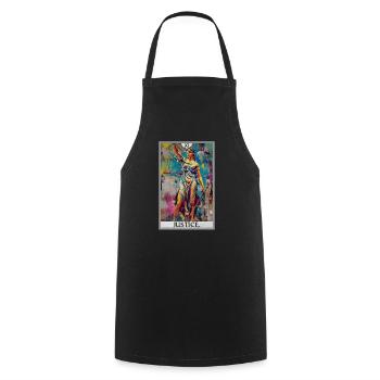 Tarot Cards Tarot Card Justice Justice - Cooking Apron - black - Front - AI Model Male 185 dark (185cm)