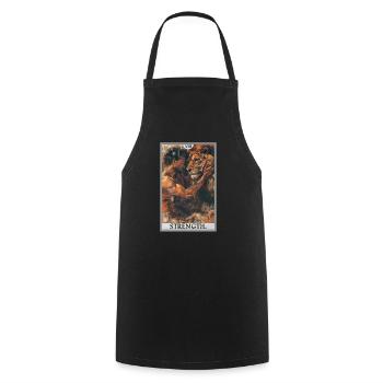 Tarot Card Tarot Card Strength Power - Cooking Apron - black - Front - AI Model Male 185 dark (185cm)