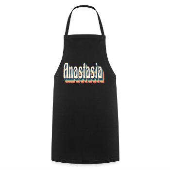vintage rétro Anastasia t-shirt t-shirt - Tablier de cuisine - noir - Devant - AI Model Male 185 dark (185cm)