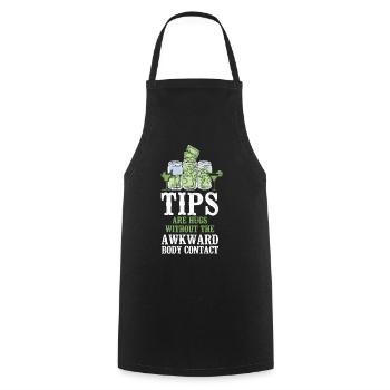 Les pourboires du mixologue barman sont des câlins - Tablier de cuisine - noir - Devant - AI Model Male 185 dark (185cm)