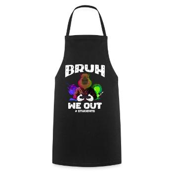 Outfit for students, fun for school days and gamers - Cooking Apron - black - Front - AI Model Male 185 dark (185cm)