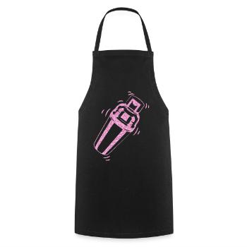 Bartender Mixologist Shaker - Kochschürze - Schwarz - Vorne - AI Model Male 185 dark (185cm)