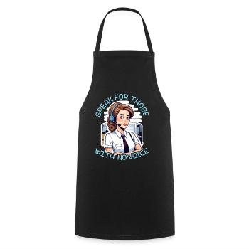 Receptionist Speak For Those With No Secretary - Cooking Apron - black - Front - AI Model Male 185 dark (185cm)