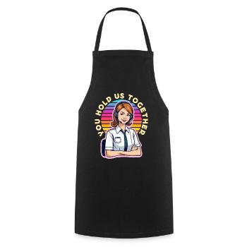 Réceptionniste Vous nous tenez ensemble Employé de bureau - Tablier de cuisine - noir - Devant - AI Model Male 185 dark (185cm)