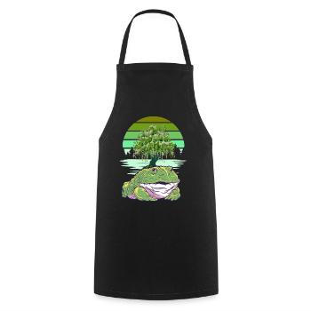 Frog Frogs Toad Toads - Cooking Apron - black - Front - AI Model Male 185 dark (185cm)