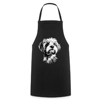 Maltese Little Maltese Dog Love Sweet Maltese - Cooking Apron - black - Front - AI Model Male 185 dark (185cm)