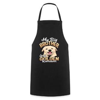 Golden Retriever Kinder Spruch - Kochschürze - Schwarz - Vorne - AI Model Male 185 dark (185cm)