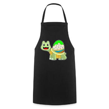 Oeuf de Pâques tortue - Tablier de cuisine - noir - Devant - AI Model Male 185 dark (185cm)