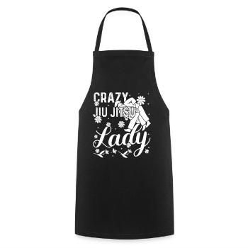 Crazy Jiu Jitsu Lady - Brazilian Jiu Jitsu Girl - Kochschürze - Schwarz - Vorne - AI Model Male 185 dark (185cm)