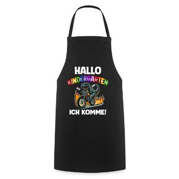 T-Rex Dino Kindergarten Start Children Boys, Girls - Cooking Apron - black - Front - AI Model Male 185 dark (185cm)
