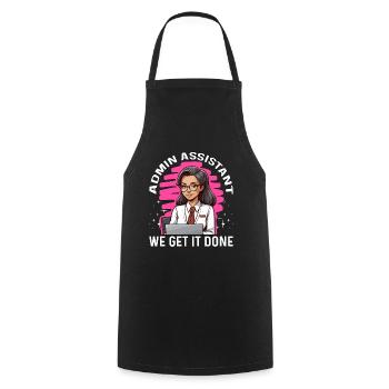 Admin Assistant We Get It Done Administrative - Cooking Apron - black - Front - AI Model Male 185 dark (185cm)