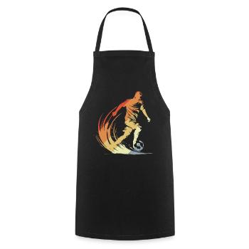 Soccer Player Drawing Vintage Look - Cooking Apron - black - Front - AI Model Male 185 dark (185cm)