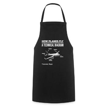 Pilot Airplane Aviator Pilots - Cooking Apron - black - Front - AI Model Male 185 dark (185cm)