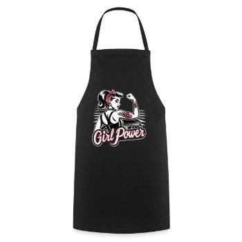 Girl Power Force Femme Rockabilly Cadeau - Tablier de cuisine - noir - Devant - AI Model Male 185 dark (185cm)