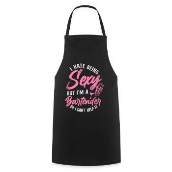 Bartender Mixologist I Hate Being - Kochschürze - Schwarz - Vorne - AI Model Male 185 dark (185cm)