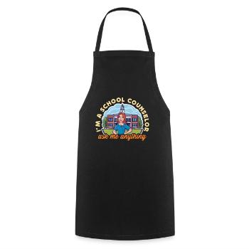 Je suis un conseiller scolaire Demandez-moi n’importe quoi Conseil - Tablier de cuisine - noir - Devant - AI Model Male 185 dark (185cm)