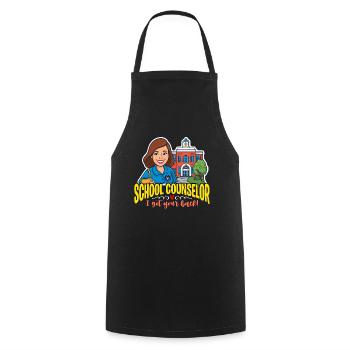 Conseiller scolaire J’ai votre thérapeute pour le dos - Tablier de cuisine - noir - Devant - AI Model Male 185 dark (185cm)