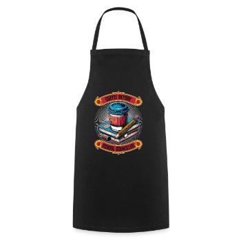 Conseiller scolaire Psychologue du café Amateur de café - Tablier de cuisine - noir - Devant - AI Model Male 185 dark (185cm)