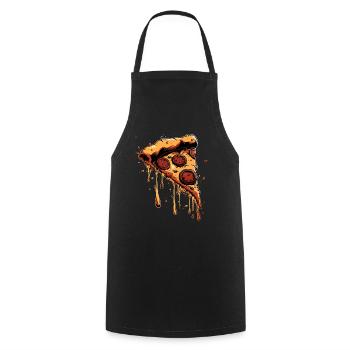 Pizza Slice Graphic - Cooking Apron - black - Front - AI Model Male 185 dark (185cm)