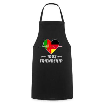 100 % amitié entre le Portugal et l'Allemagne - Tablier de cuisine - noir - Devant - AI Model Male 185 dark (185cm)